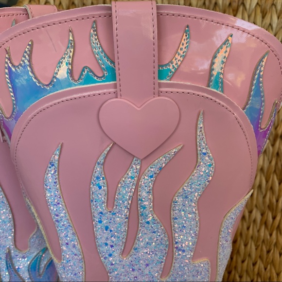 ✨New YRU Space CowGirl Pink Flame Boots - Picture 5 of 9